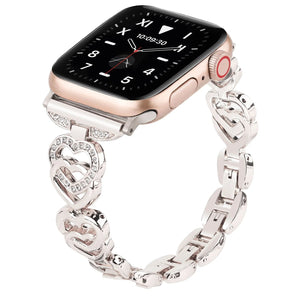 Luxury Diamond Heart Shaped Strap for Apple Watch - Starlight-42mm 44mm 45mm 49mm-Insta Straps