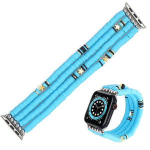 New Bohemian Hand Beaded Soft Pottery Woman Strap for Apple Watch - Blue-42MM-44MM-Insta Straps