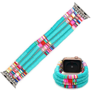 New Bohemian Hand Beaded Soft Pottery Woman Strap for Apple Watch - Bright-Green-38MM-40MM-Insta Straps