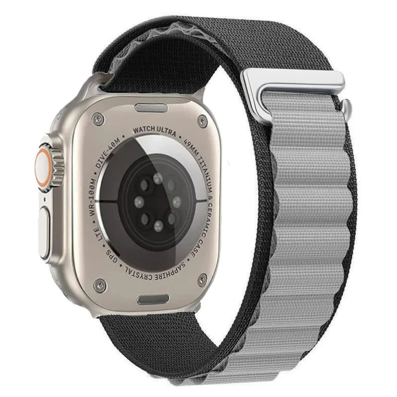 Alpine Loop Band For Apple Watch - 22 Black grey-42mm 44mm 45mm-Insta Straps