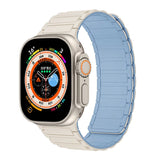 Magnetic Silicone Apple Watch Sports Band - white blue-38mm 40mm 41mm-Insta Straps