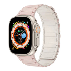 Magnetic Silicone Apple Watch Sports Band - pink starlight-38mm 40mm 41mm-Insta Straps