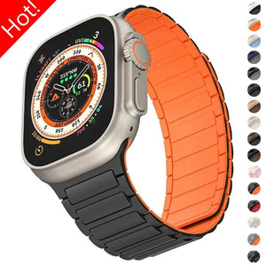 Magnetic Silicone Apple Watch Sports Band - chocolate black-38mm 40mm 41mm-Insta Straps