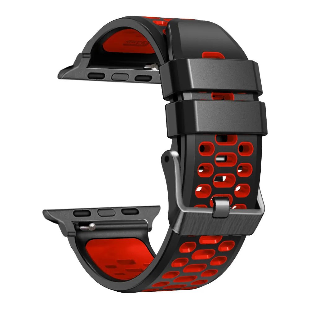 NEW Silicone strap For Apple Watch - red and black-Ultra 49mm-Insta Straps