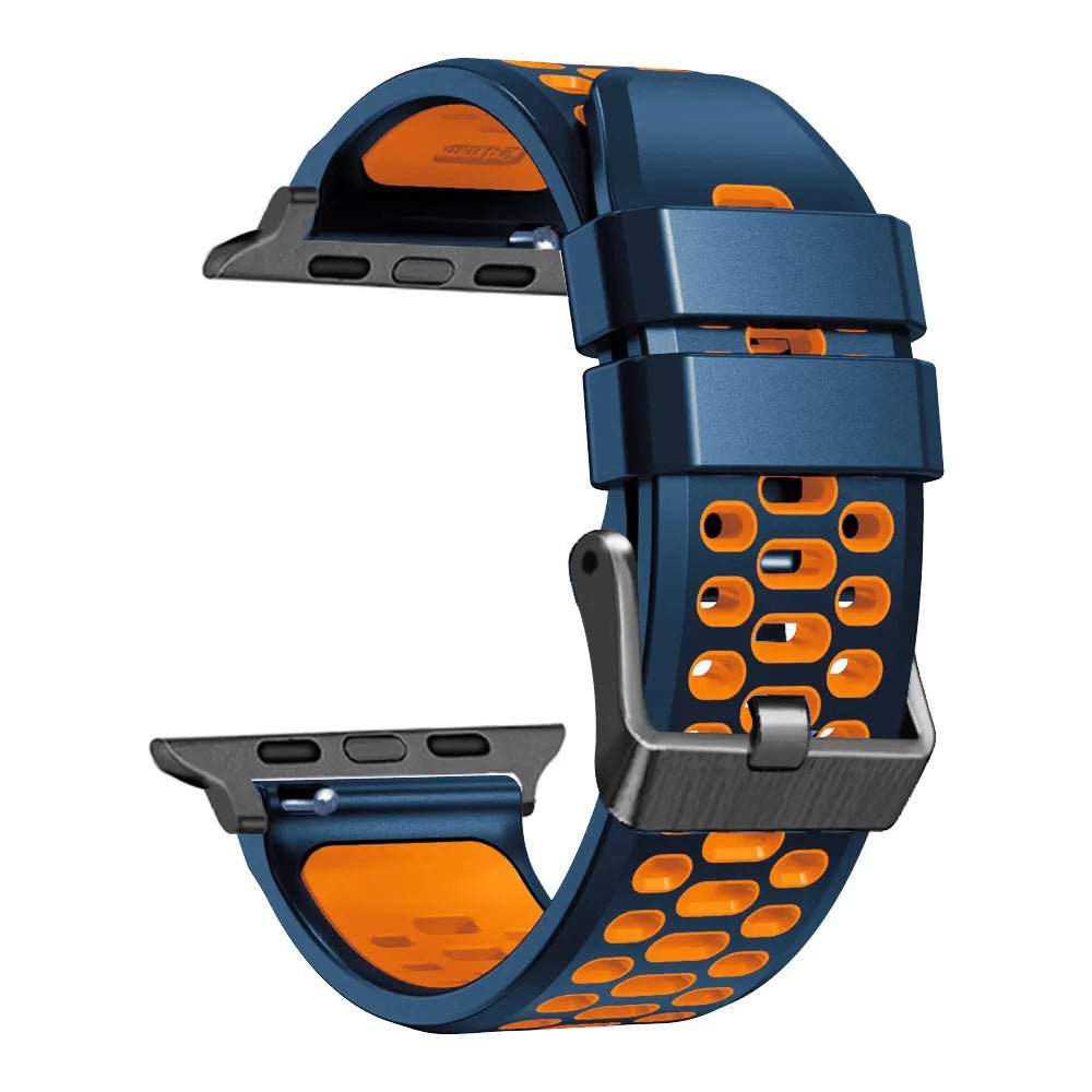 NEW Silicone strap For Apple Watch - Orange and dark blue-Ultra 49mm-Insta Straps