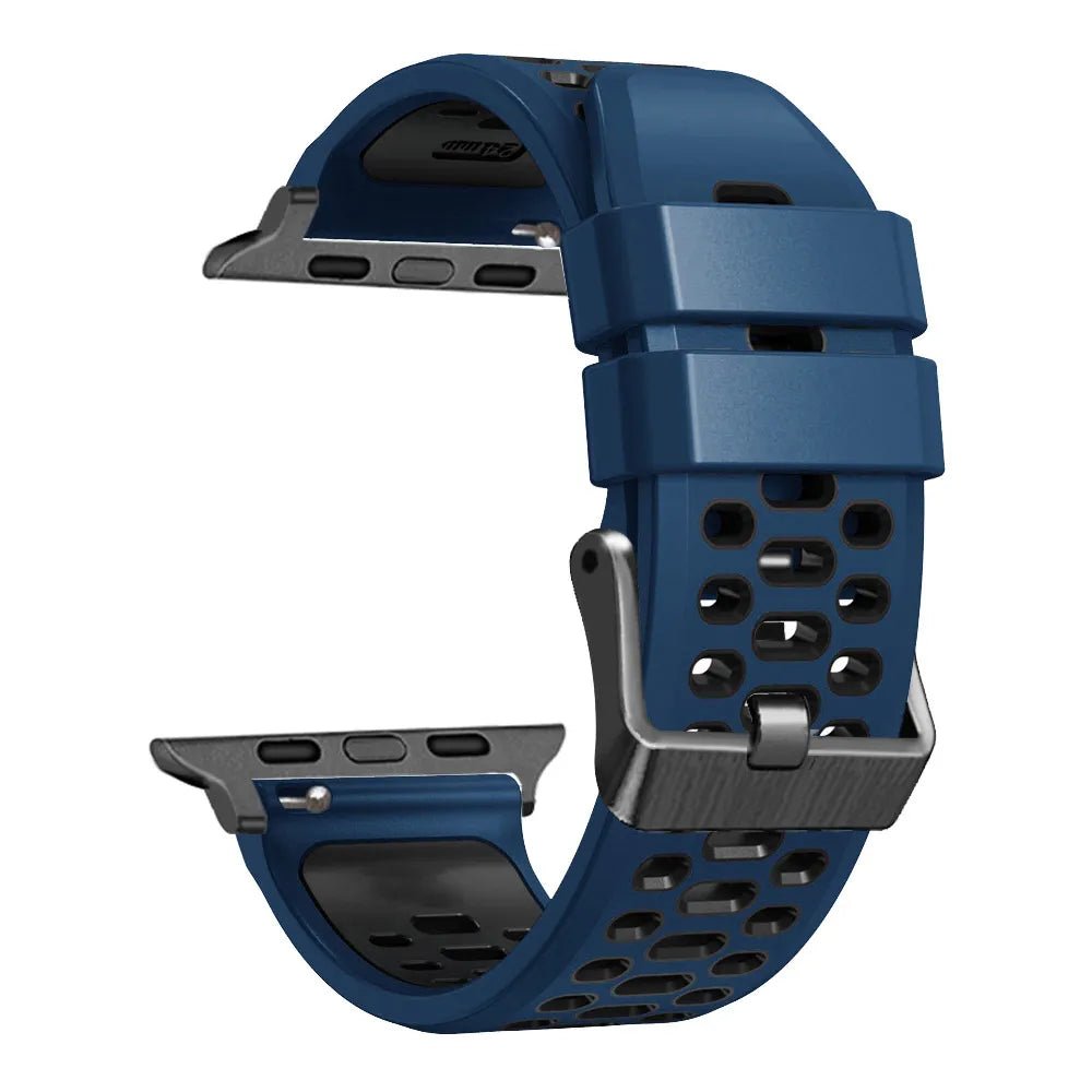 NEW Silicone strap For Apple Watch - Black and dark blue-Ultra 49mm-Insta Straps