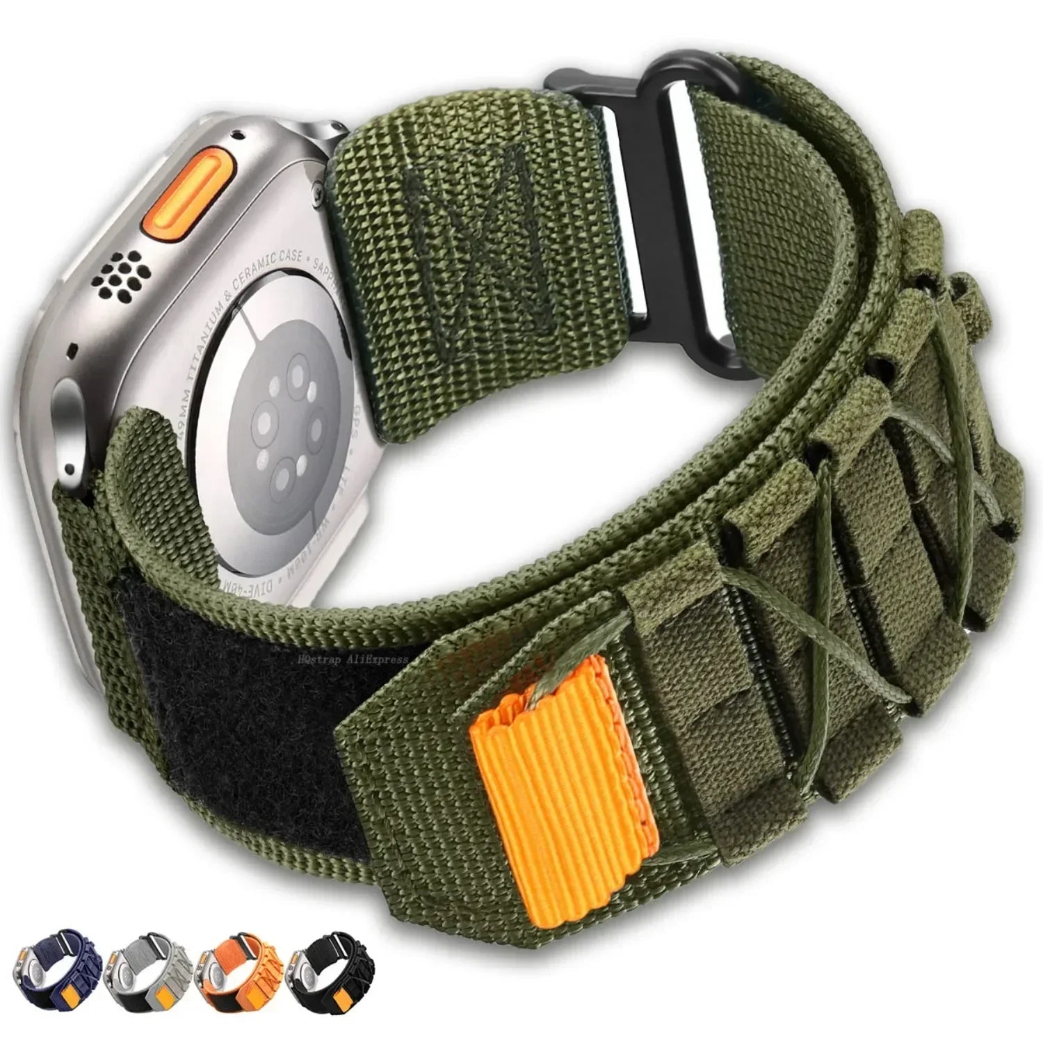 Rugged Outdoor Nylon Loop Band for Apple Watch - grey-Ultra 2 or 49mm 45mm-Insta Straps