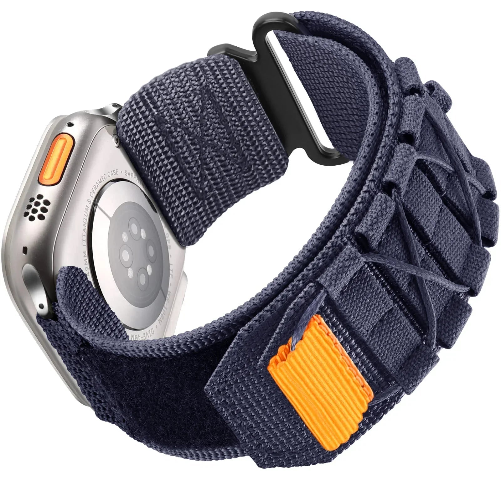 Rugged Outdoor Nylon Loop Band for Apple Watch - Blue-Ultra 2 or 49mm 45mm-Insta Straps