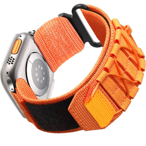 Rugged Outdoor Nylon Loop Band for Apple Watch - Orange-Ultra 2 or 49mm 45mm-Insta Straps